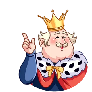 ☝ 왕, 왕족, 왕관, 만화, 캐릭터, 리더 whatsapp sticker