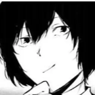 🌟 Osamu Dazai Bungo Stray Dogs Anime, Manga, Czarno-białe, Postać telegram sticker