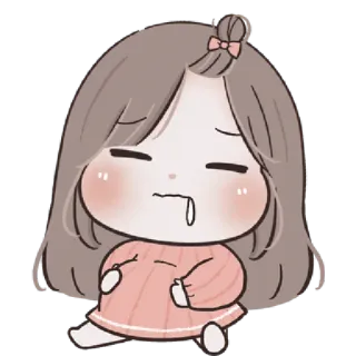 🩰 Desenho animado, Menina, Kawaii, Bonito, Sonolento, Triste, Chibi telegram sticker