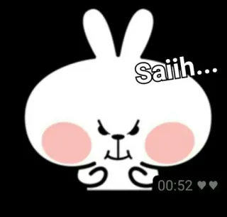 😠 Saiih... conejo, enojado, lindo, conejito, blanco, dibujos animados telegram sticker