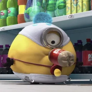 🥤 Minion minion, baby, diaper, cartoon, funny, cute telegram sticker