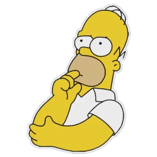 🤔 Homer Simpson The Simpsons homer, simpson, thinking, cartoon, funny, character, animated telegram sticker