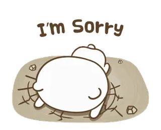 🙇♂ I'M SORRY désolé, excuse, mignon, dessin animé, regret, émotionnel, message, demande whatsapp sticker