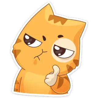 🤔 猫, 动物, 橙色, 可爱, 卡通 telegram sticker