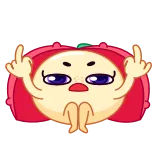 🖕 漫画, 絵文字, 中指, 失礼, 攻撃的, フルーツ, キャラクター telegram sticker