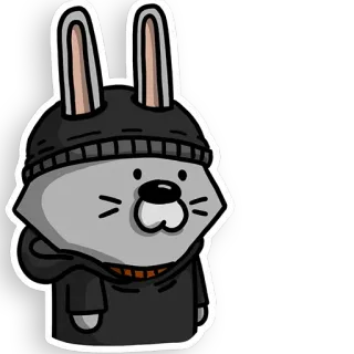 😎 Hase, Kaninchen, Kapuzenpulli, Tier, Aufkleber whatsapp sticker