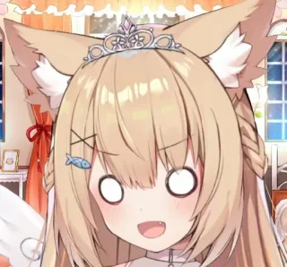 🤪 Anime, Ragazza gatto, Cartone animato, Carino, Kawaii, Principessa, Youtuber virtuale telegram sticker