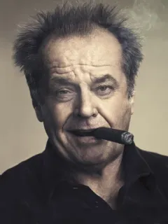 💀 Jack Nicholson Schauspieler, Zigarre, Promi, Porträt, Rauchen telegram sticker