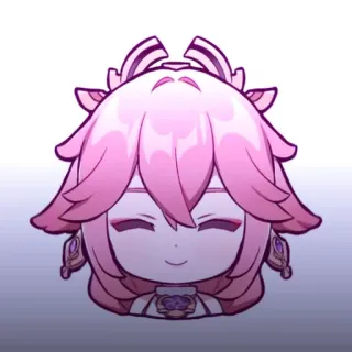 🔮 Yae Miko Genshin Impact 애니메이션, 게임, 여우, 핑크, 귀여운 whatsapp sticker