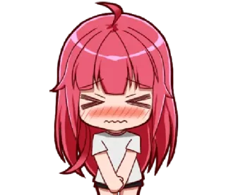 😖 Anime, Chibi, Chica, Avergonzada, Nerviosa, Linda telegram sticker