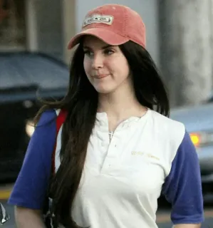 😐 Lana Del Rey mulher, celebridade, pessoa, cantor, chapéu telegram sticker