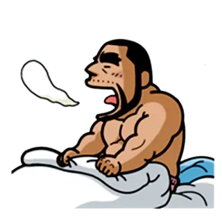 😪 bocejar, dormindo, cansado, manhã, desenho animado, homem, sonolento telegram sticker
