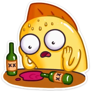 😩 Desenho animado, Álcool, Bêbado, Festa, Vinho, Garrafa telegram sticker
