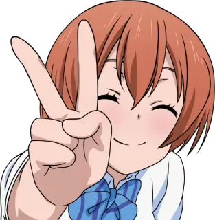 ✌ อนิเมะ, ผู้หญิง, สัญลักษณ์สันติภาพ, การ์ตูน telegram sticker