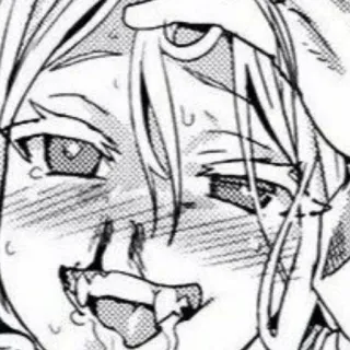 🗿 anime, manga, sweat, exhausted, face telegram sticker