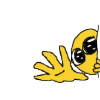 😋 Emoji, Stinkefinger, Handgeste, Gelb, Cartoon telegram sticker