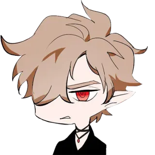 😠 anime, elfo, desenho animado, retrato whatsapp sticker