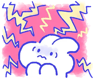 😱 Wolke, Donner, Sturm, Cartoon, traurig, Wetter telegram sticker
