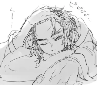 🌟 ビー anime, sleepy, exhausted, manga, tired telegram sticker
