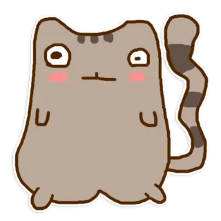 😳 кот, стикер, мультфильм, милый, смешной telegram sticker