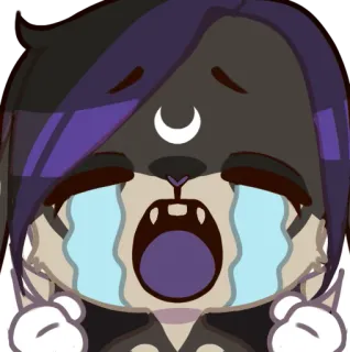 😭 llorando, triste, lágrimas, anime, luna telegram sticker