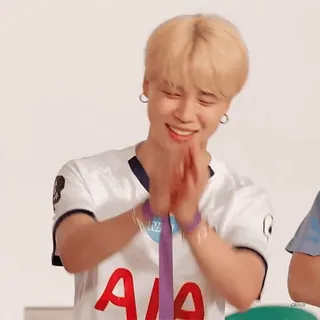 ♥️ persona, celebrità, kpop, idol, jimin, sorridente, applausi whatsapp sticker