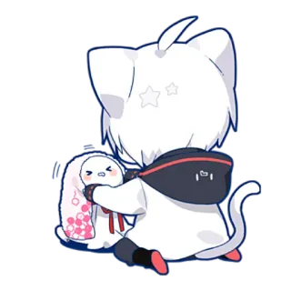 😐 anime, cat, bunny, cute, kawaii, character telegram sticker