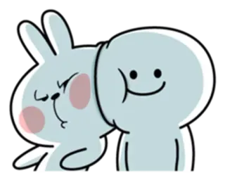 😒 coelho, coelhinho, fofo, desenho animado, personagem, amigável telegram sticker