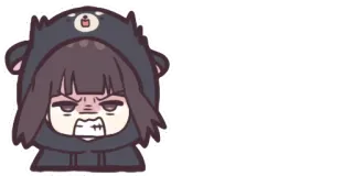 ❤️ en colère, animé, sweat à capuche, dessin animé, fille, mignon telegram sticker