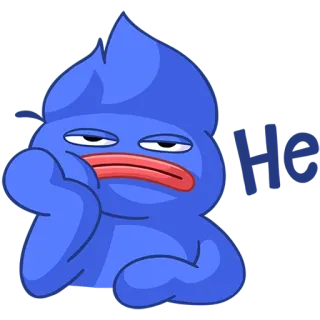 🙄 Hello dibujos animados, azul, hola, saludo, lindo whatsapp sticker