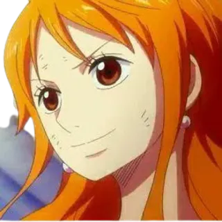 👑 Nami One Piece animé, cartoon, cheveux orange, Nami, One Piece whatsapp sticker
