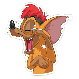 😂 การ์ตูน, สัตว์, หัวเราะ, น้ำตา, อารมณ์, มีความสุข, สีหน้า telegram sticker