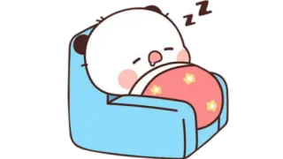 🫖 Panda, Durmiendo, Mono, Dibujo animado, Sofá, Perezoso telegram sticker