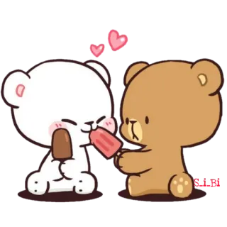 🍦 orso, gelato, amore, carino, cartoni animati telegram sticker