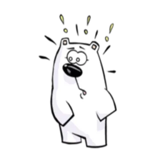 ❕ белый медведь, мультфильм, смешной, милый, животное, белый, медведь, анимированный telegram sticker