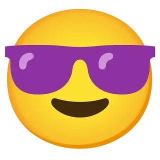 😎 อิโมจิ, ยิ้ม, แว่นกันแดด, เท่, ใบหน้า whatsapp sticker