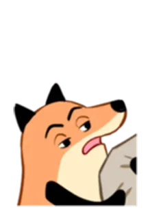 🤨 狐狸, 卡通, 动物, 表情, 角色, 表情包 telegram sticker