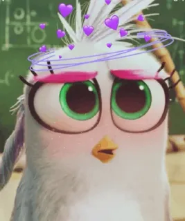 🦋 Silver Angry Birds Movie птица, мультик, милый, сердечки, анимированный telegram sticker
