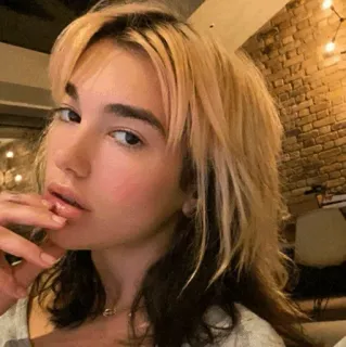 🥂 Dua Lipa певица, женщина, блондинка, знаменитость, портрет telegram sticker