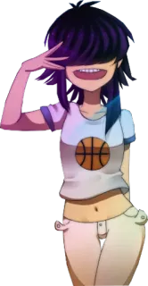 😄 Noodle Gorillaz desenho animado, anime, menina, macarrão, Gorillaz telegram sticker