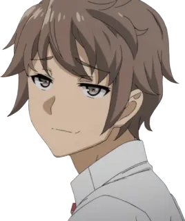 😏 Sakuta Azusagawa Rascal Does Not Dream of Bunny Girl Senpai Anime, Charakter, Grinsend, Selbstbewusst, Sakuta telegram sticker