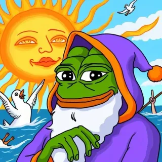 🌟 Pepe the Frog rana, mago, meme, internet, cartone animato, pepe telegram sticker