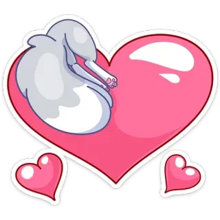 ❤️ corazón, conejo, amor, animal, lindo, dibujos animados whatsapp sticker