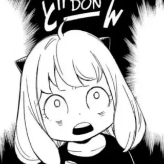 💞 Anya Forger Spy x Family !!DON!! Anime, Manga, Spy x Family, Anya, choqué, surpris, expression telegram sticker