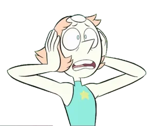🙀 Pearl Steven Universe kreskówka, perła, zszokowany, zaskoczony telegram sticker