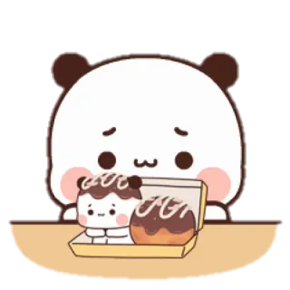 🍩 Panda, Postre, Kawaii, Lindo, Dona, Comida whatsapp sticker