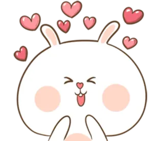 🐽 królik, słodki, miłość, serce, zwierzę telegram sticker