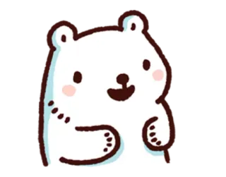 😀 곰, 귀여운, 동물, 만화, 스티커, 흰곰 telegram sticker