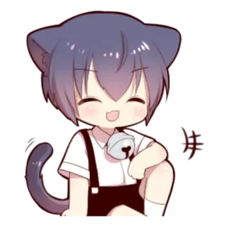 🍓 井 Anime, Catboy, Mangá, Kawaii, Fofo, Ilustração telegram sticker