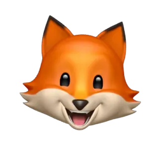 😀 zorro, animal, emoji, mamífero, fauna, naranja, cara whatsapp sticker
